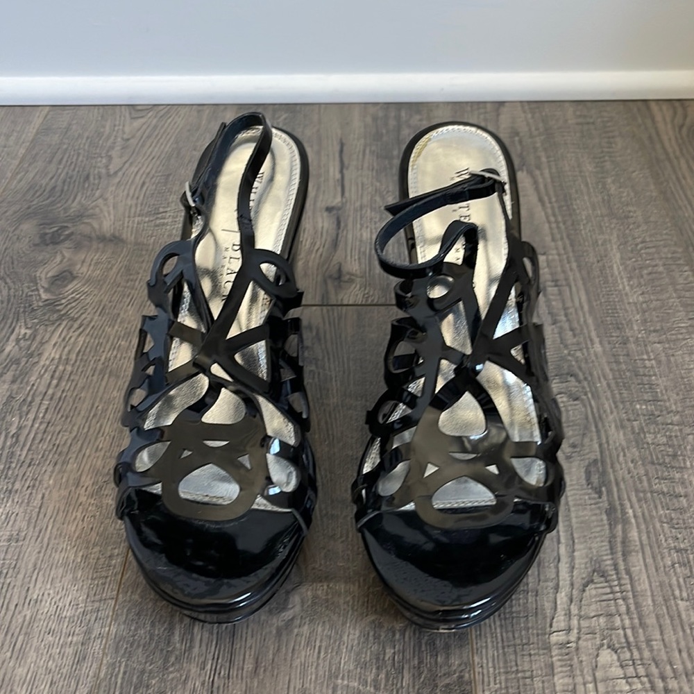 Black wedged heels